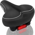 1ft X 1ft Extra Wide Bike Seat - Thick Memory Foam With Suspension Springs, Oversized Cruiser Saddle
