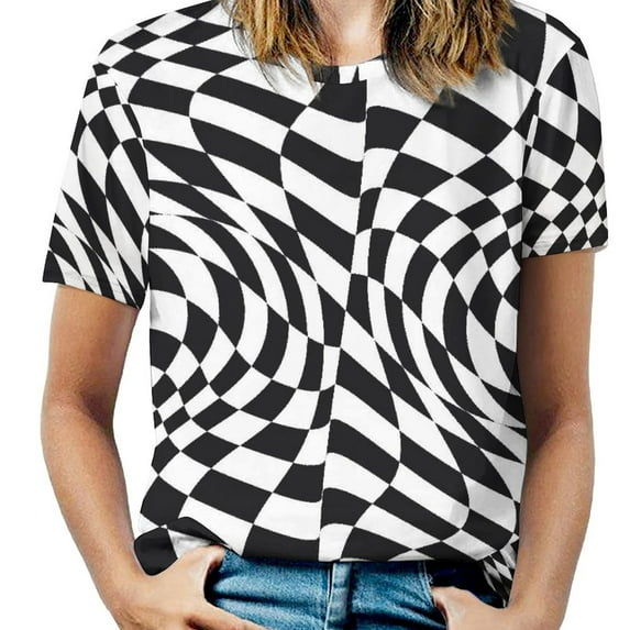 Oversized Black White Striped T Shirts Vertical Stripes Street Style T-Shirt Short Sleeve Woman Cool Tshirt Beach Design