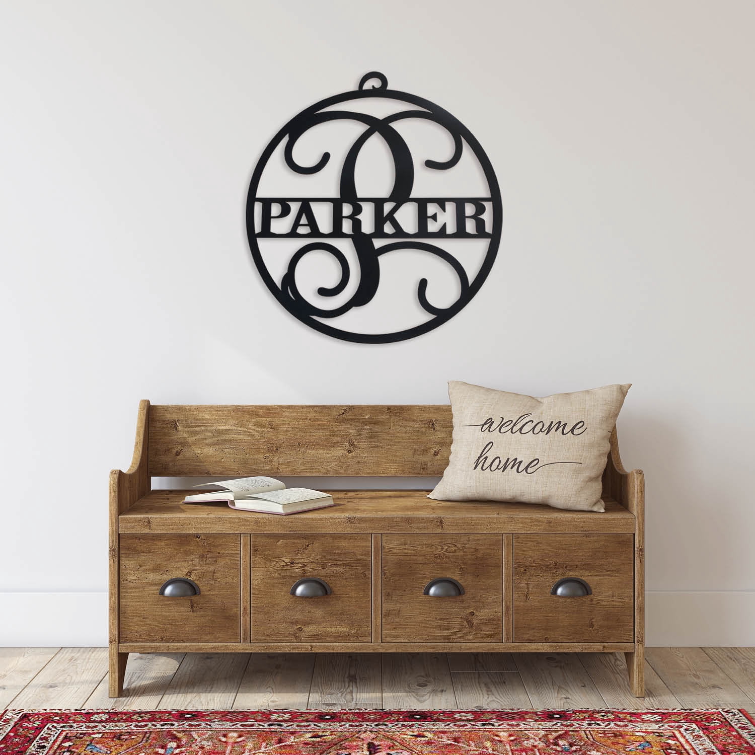 Oversized Black Wood Initial