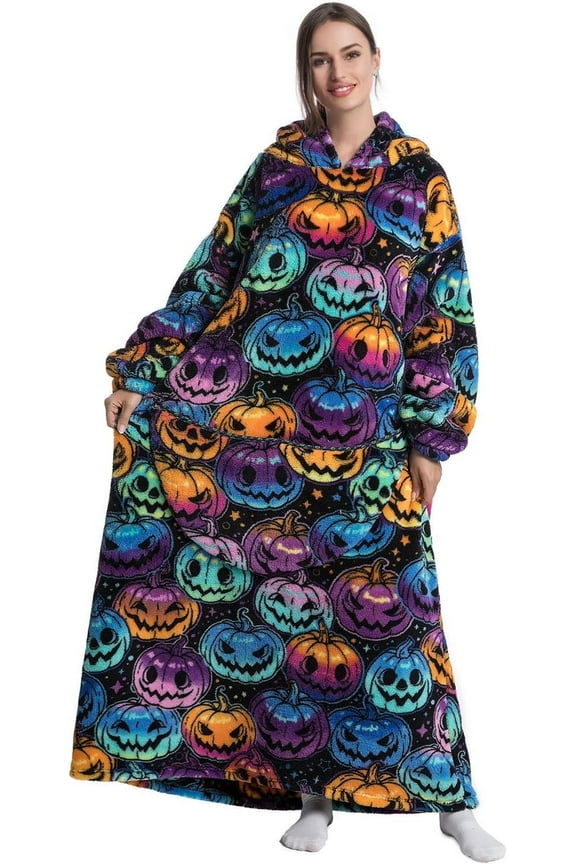 Oversized Blanket Hoodie,Adult Snuggle Fleece Wearable Blanket Fluffy Giant Hooded Sweatshirt