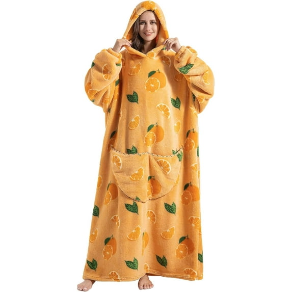 Oversized Blanket Hoodie,Adult Snuggle Fleece Wearable Blanket Fluffy Giant Hooded Sweatshirt