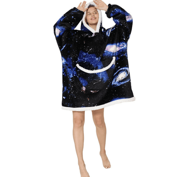 Oversized Blanket Hoodie Sherpa Fleece Wearable Blanket for Unisex Adult Hooded Sweatshirt