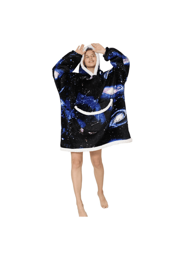 Oversized Blanket Hoodie Sherpa Fleece Wearable Blanket for Unisex Adult Hooded Sweatshirt
