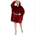 thumbnail image 1 of Oversized Blanket Hoodie Sherpa Fleece Wearable Blanket for Unisex Adult Hooded Sweatshirt, 1 of 3