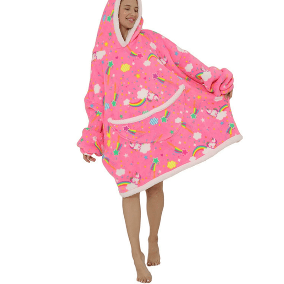 Oversized Blanket Hoodie Sherpa Fleece Wearable Blanket for Unisex Adult Hooded Sweatshirt