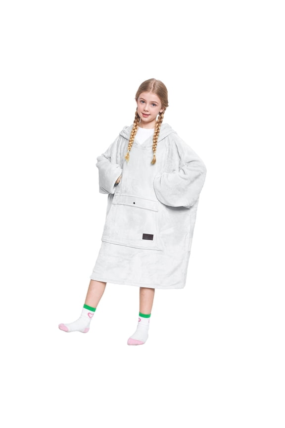 Oversized Blanket Hoodie Sweatshirt, Fleece Pullover with Large Front Pocket, Super Soft Warm Comfortable for Teenagers Kids Youth
