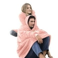 thumbnail image 1 of Oversized Blanket Hoodie Sweatshirt, Wearable Lounging Pullover for Adults Women Men Pink One size, 1 of 8