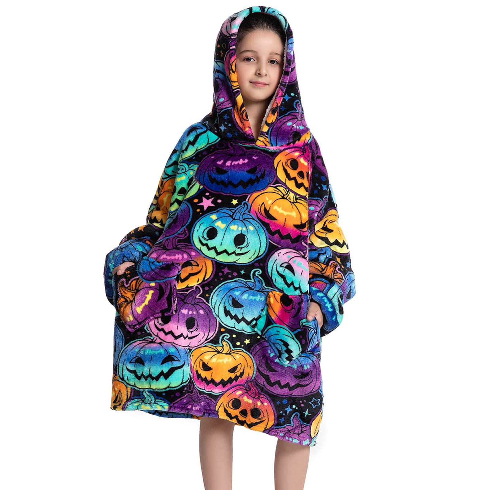 Oversized Blanket Hoodie for Kids,Wearable Blanket Soft Warm Stylish