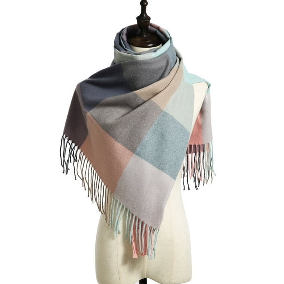 Oversized Blanket Scarf for Women Travel Tartan Wrap Plaid Square Warm Wrap Shawl Scarves