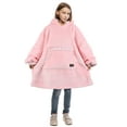 thumbnail image 1 of Oversized Blanket Sweatshirt, Sherpa  Fleece Hoodie, Super Soft Warm Comfortable Pullover with Large Front Pocket for Boys Girls Teens Kids(7-13 yr), 1 of 8
