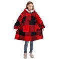 thumbnail image 1 of Oversized Blanket Sweatshirt, Sherpa  Fleece Hoodie, Super Soft Warm Comfortable Pullover with Large Front Pocket for Boys Girls Teens Kids(7-13 yr), 1 of 7