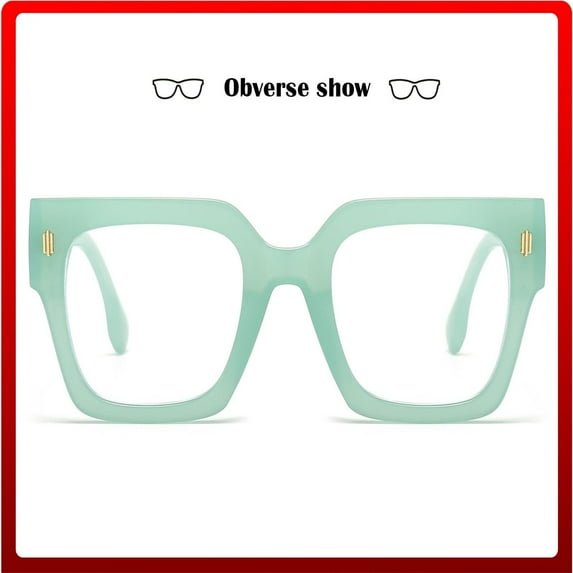 Oversized Blue Light Blocking Glasses for Men and Women | Fashion Big Square Frame Computer Eyeglasses