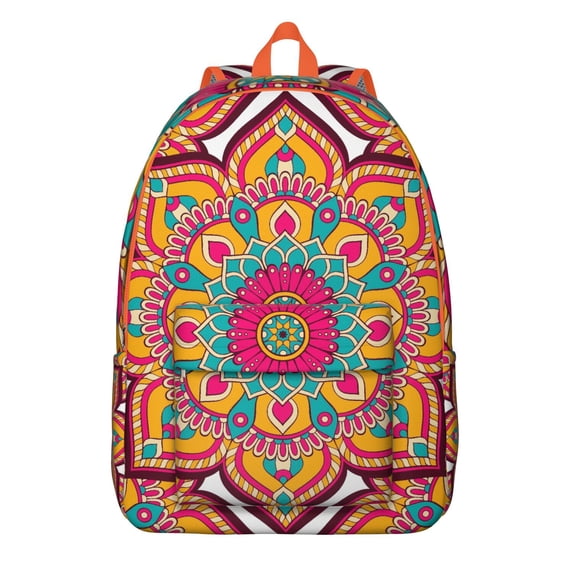 Oversized Boho Mandala Print Backpack for College Students, Spacious Laptop Space Bookbag, Durable for School Work and Commute, Ideal Gift