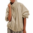 thumbnail image 1 of Oversized Bomber Jacket Women Stand Collar Windbreaker Polyester Fall Utility Coat, 1 of 7