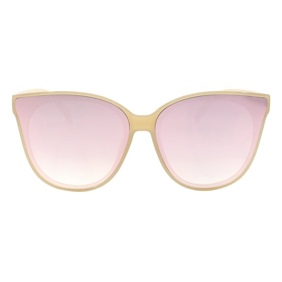 Oversized Butterfly Sunglasses Women's Designer Peach, Pink Mirror Lens UV 400
