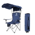 thumbnail image 1 of Oversized Camping Chair with Canopy Sun Shade Heavy Duty Folding Outdoor Chair with Cup Holder Padded Armrest & Carry Bag 330LBS Support for Beach Fishing Picnic Sports & Camping, 1 of 9