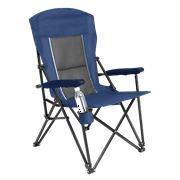 Oversized Camping Chair, Heavy Duty Portable Folding Chair with High Back & Cup Holder,Carry Bag Included,250LBS,Navy Blue