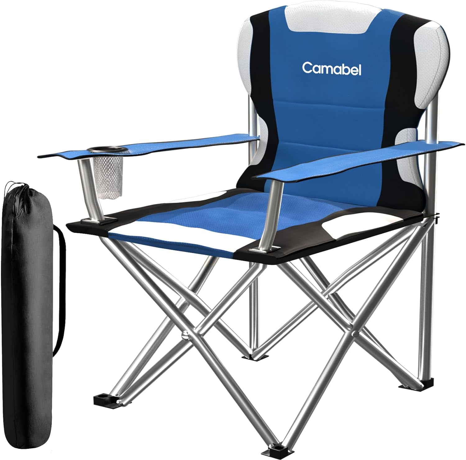 Oversized Camping Chairs Heavy Duty Folding Beach Chairs 400 LBS Light Weight with Cup Holder