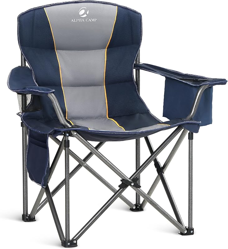 Deluxe Fabric Padded Folding Chair, Steel, Grey, 300 Lbs. Weight Capacity