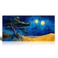 thumbnail image 1 of Oversized Canvas Wall Art Tree of Life with Sun and Moon, Green Abstract Nature Paintings, Modern Canvas Prints for Living Room Bedroom Home Decoration, 1 of 7
