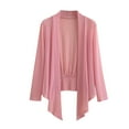 thumbnail image 1 of Oversized Cardigan Summer New Women's Open Front Long Sleeve Cropped Cardigan Cover up Shrugs Fall Lightweight Jackets Trendy Outerwear Pinky 5XL, 1 of 3