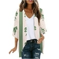 thumbnail image 1 of Oversized Cardigan Sweaters for Women, Women's Floral Cardigan Coverups Boho Kimonos Loose Cardigans Beach Swimsuit Chiffon Summer Cover up Blouse Beige S, 1 of 5
