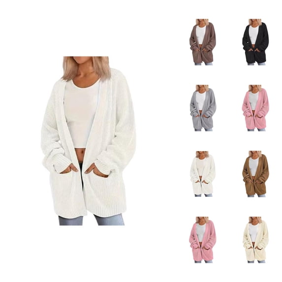 Oversized Cardigan Sweaters for Women Long Sleeve Drop Shoulder Open Front Knit Cardigans with Pockets Fall Winter Outerwear