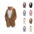 thumbnail image 1 of Oversized Cardigan Sweaters for Women Long Sleeve Drop Shoulder Open Front Knit Cardigans with Pockets Fall Winter Outerwear, 1 of 4