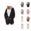 thumbnail image 1 of Oversized Cardigan Sweaters for Women Long Sleeve Drop Shoulder Open Front Knit Cardigans with Pockets Fall Winter Outerwear, 1 of 2