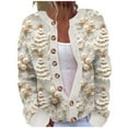 thumbnail image 1 of Oversized Cardigans Women Christmas Tree Print Button Up Long Sleeve Knitted Sweater Open Front Fall Fashion Holiday 2025 Clothing, 1 of 5