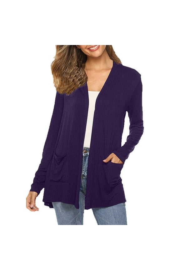 Oversized Cardigans Women Long Sleeve Open Front Casual Loose With Pockets Work Cardians