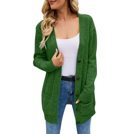 Oversized Cardigans Women " Long Sweater Solid Color Knit With Buttons Casual " Work Cardians