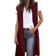 thumbnail image 1 of Oversized Cardigans Women Long Sweater Vests Sleeveless Open Front Tunic Vest Long Tops Lightweight Outwear Coats, 1 of 5