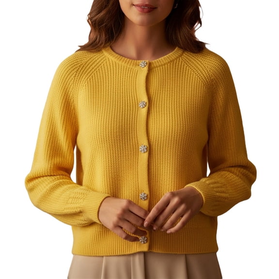 Oversized Cardigans Women Single Long Sleeve Button Down Knitted Lightweight Cardigans