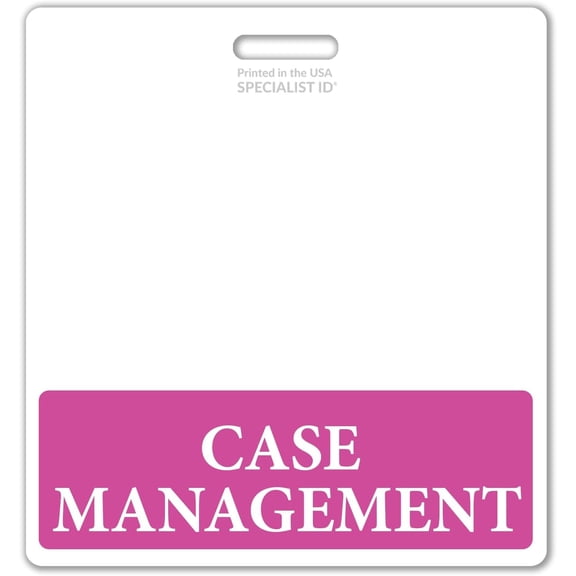 Oversized Case Management Badge Buddy Horizontal - XL Badge Buddies I'D Backer Card for Case Managers - 3 3/8 X 4 1/8 - Wear with I’D Badge Holder - USA Printed by Specialist ID (Hot Pink)