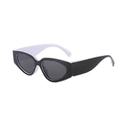 Oversized Cat Eye Sunglasses for Women, UV400 Gray Lens Fashion Shades for Women MenBlack White/Gray