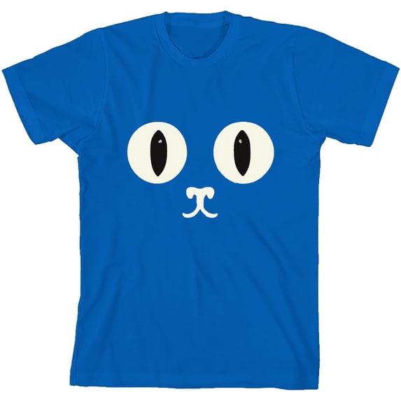 Oversized Cat Face Youth Natural Crew Neck Short Sleeve Tee-XL