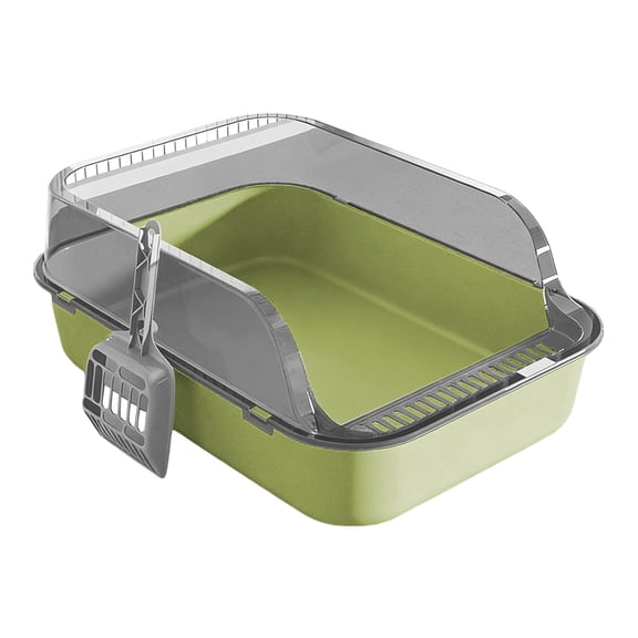 Oversized Cat Litter Pan with High Fence, Semi Closed Thickened Litter Box, Splashproof Pet Supplies, 14.76x11.22x6 inch
