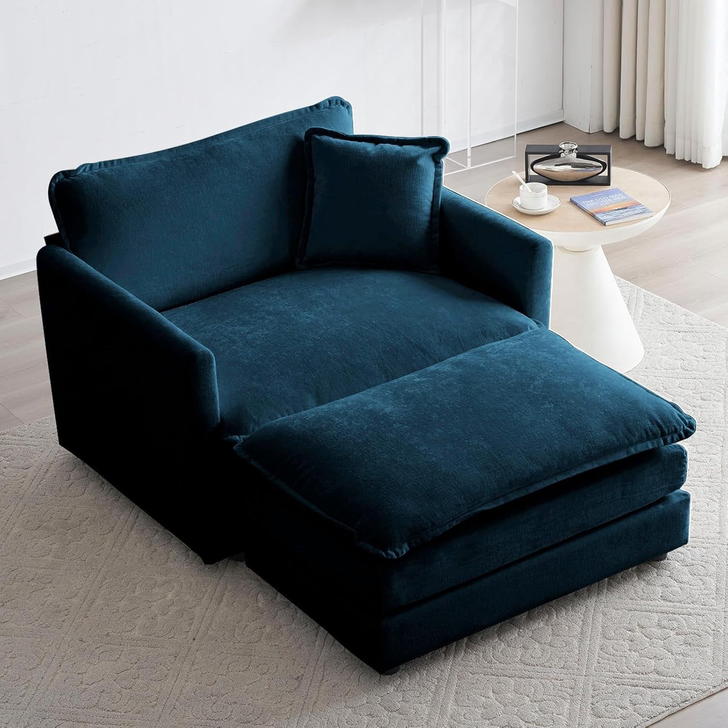 Oversized Chair with Ottoman, 41.4" Comfy Accent Chairs and Ottoman Set ...
