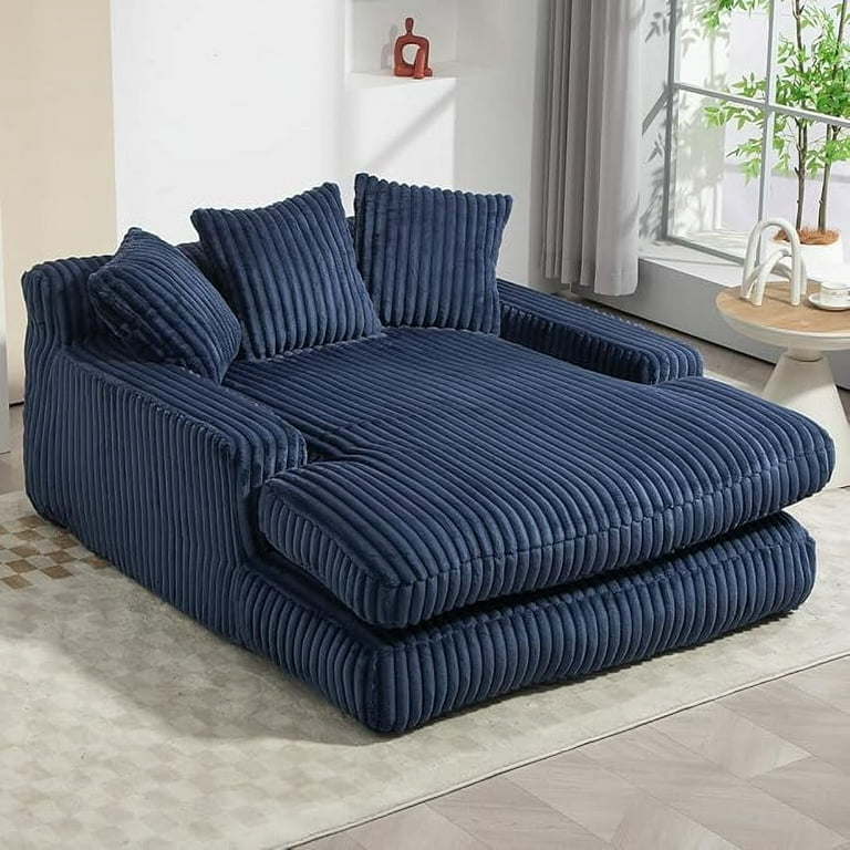 Oversized Chaise Lounge Chair, Corduroy Loveseat Floor Sofa,Comfy