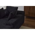 thumbnail image 1 of Oversized Chaise Lounge Chair Cozy Cloud Couch, Modern Plush Corduroy Upholstered Sleeper Sofa Daybed with 3 Throw Pillows & Wide Armrests for Living Room, No Assembly Required, Black, 1 of 9