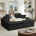 thumbnail image 1 of Oversized Chaise Lounge Chair Indoor, 79.5" Corduroy Upholstered Modern Loveseat Sofa with 6 Pillows, Comfy Sleeper & Reading Chair, No Assembly Required, Fluffy Cloud Couch for Living Room & Office, 1 of 6