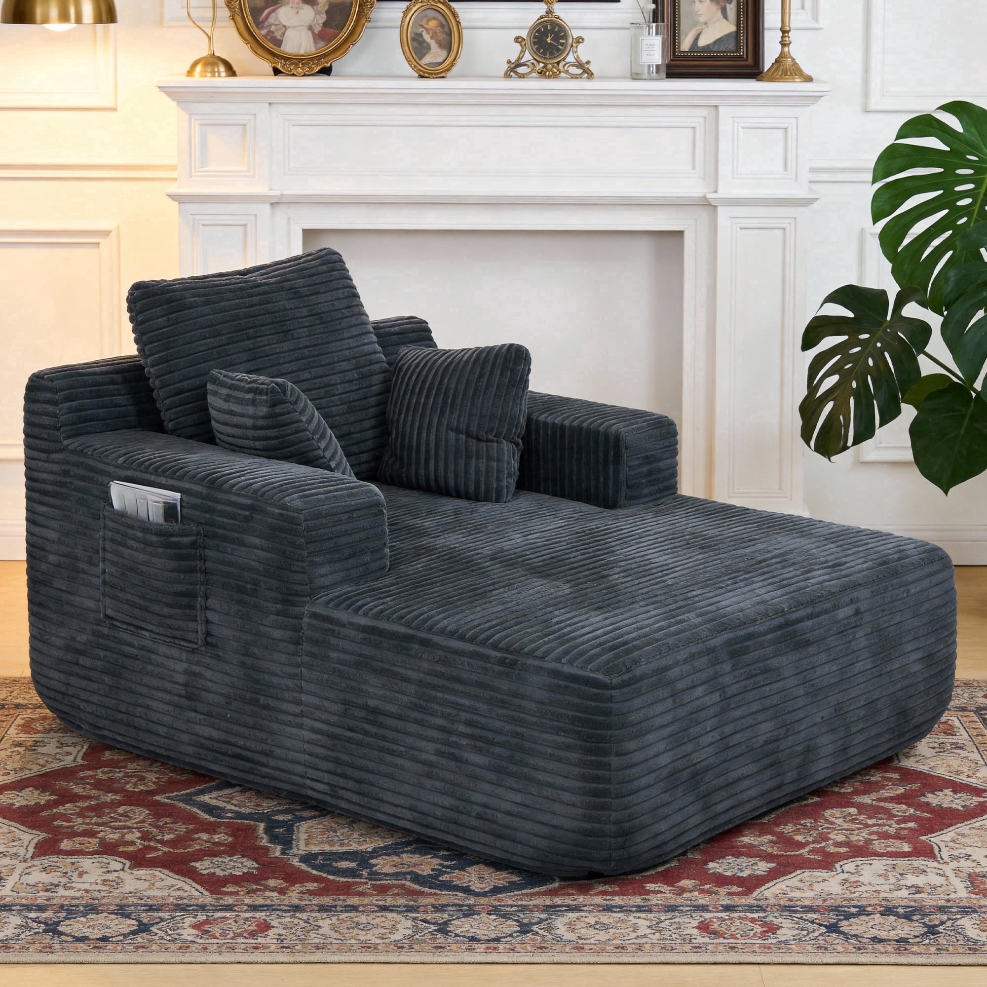 Oversized Chaise Lounge Chair Indoor, Sleeper Sofa Bed with 64" Long ...
