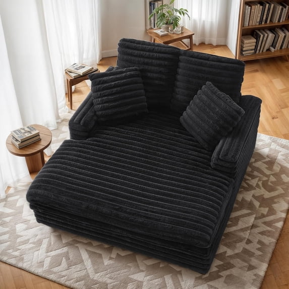 LUMIHO Oversized Chaise Lounge Chair Indoor, Upholstered Sofa Bed with ...