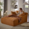 thumbnail image 1 of Oversized Chaise Lounge Chair With Soft Corduroy Upholstered Fabric 1 Seat Modern Sofa Couch For Living Room Office, 1 of 10