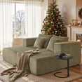 thumbnail image 1 of YINIX 82" Comfortable Sectional Sofa for Living Room , Double Chaise Lounge with Wide Armrest, Green, 1 of 12