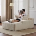thumbnail image 1 of Oversized Chaise Lounge Sofa Chair, Comfy Cloud Sofa Bed, Sleeper Couch with Throw Pillows or Living Room, White, 1 of 6