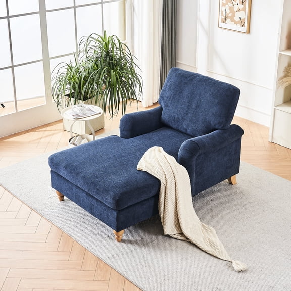 Oversized Chaise Lounge with Removable Cushions / Easy-to-Clean and Comfortable Seating