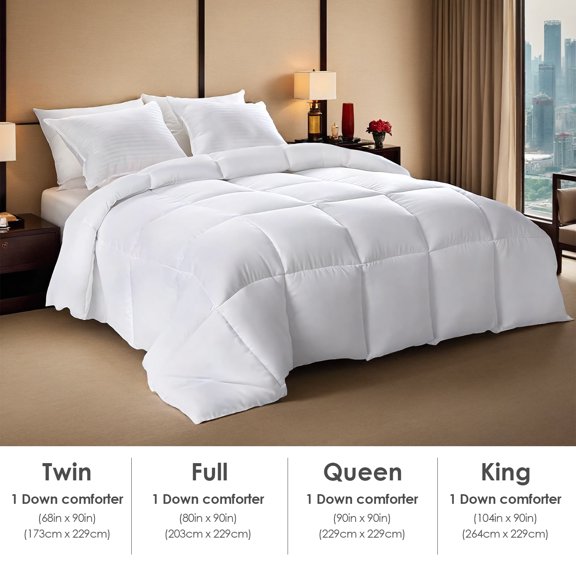 Oversized Checkered White Plump Duvet Provides reliable warmth in snowy conditions. Thick insulation for luxury bedrooms, guesthouses, and hotels. Soft yet highly effective for winter use.