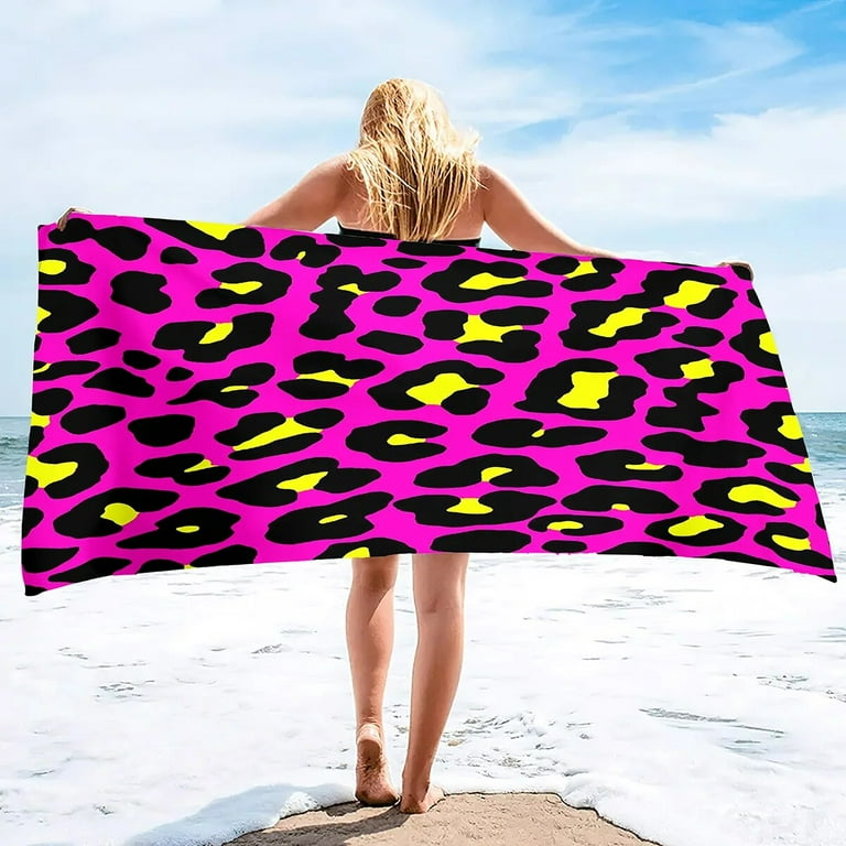 Oversized Cheetah Print Beach Towel Leopard Towel Blanket for Women Girls Thin Lightweight Microfiber Sand Free Quick Dry Towel Walmart